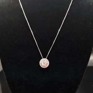 Beautiful Natural Diamond Pendant Necklace with 14Kt White Gold Chain